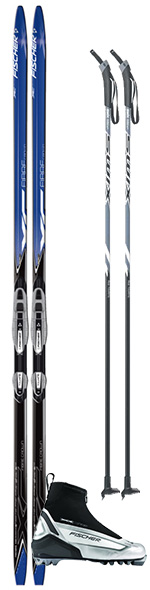 Fischer Fibre Crown Classic Non-wax Ski Package - 2014 XC Ski